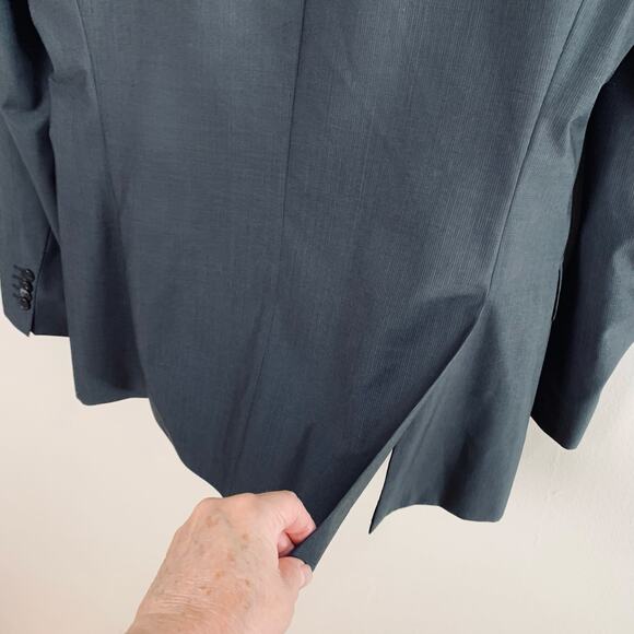 Boss Hugo Size 38R Men's Super 100 Wool Sport Coat Blazer Jacket Charcoal Gray - Picture 4 of 10